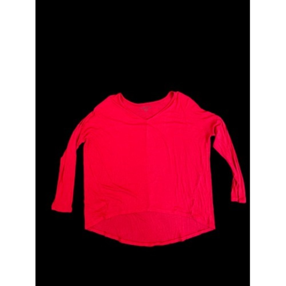 LOFT Pink V Neck Classic Long Sleeve Lightweight Top Medium Stretch Casual